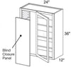 WBCU2736PFGL - Hawthorne Cinnamon - 27"x36" Universal Blind Corner - Single Door Prepped For Glass - Hinges On Left