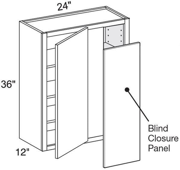 WBCU2736R - Manhattan High Gloss Metallic - 27"x36" Universal Blind Corner - Single Door - Right Side Blind