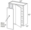 WBCU2742L - Tiverton Pebble Gray - 27"x42" Universal Blind Corner - Single Door - Left Side Blind