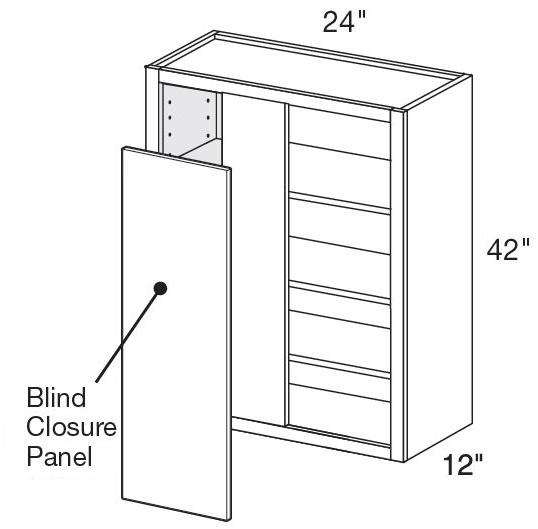 WBCU2742ND - Napa Blended Cream - 27"x42" Universal Blind Corner-No Door - Interior Finished To Match Frame