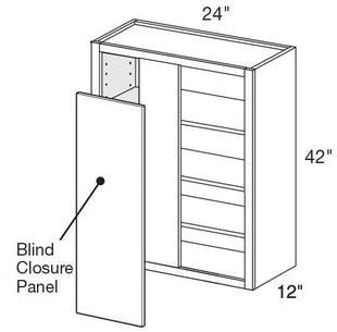 WBCU2742ND - Wembley Valley Gray - 27"x42" Universal Blind Corner-No Door - Interior Finished To Match Frame
