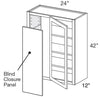 WBCU2742PFGL - Hawthorne Cinnamon - 27"x42" Universal Blind Corner - Single Door Prepped For Glass - Hinges On Left
