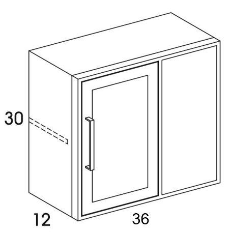 WC3630L - Shaker Ash - Outdoor Wall Cabinet - Single Door - Special Order