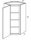WDC2442 - Concord Pebble Gray - Corner Wall Cabinet - Single Door - 24"W x 42"H x 12"D