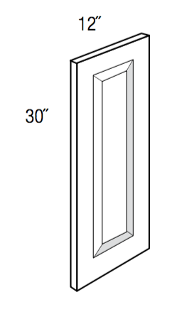 WDEP1230 - RTA Concord Polar White - Wall Decorative End Panel - 3/4" thick by 29-1/2" tall by 11-1/8" wide