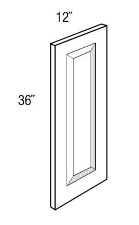WDEP1236 - Concord Pebble Gray - Wall Decorative End Panel - 3/4" thick by 35-1/2" tall by 11-1/8" wide