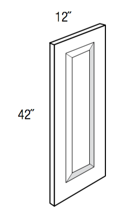 WDEP1242 - Concord Pebble Gray - Wall Decorative End Panel - 3/4" thick by 41-1/2" tall by 11-1/8" wide