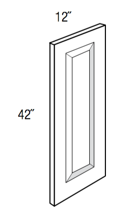 WDEP1242 - RTA Concord Polar White - Wall Decorative End Panel - 3/4" thick by 41-1/2" tall by 11-1/8" wide