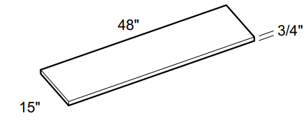 WFS4815 - Glasgow Deep Onyx - Wood Furniture Shelf - 48" x 15" x 3/4"