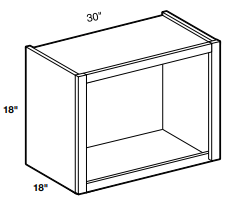 WMC301818ND - Glasgow Deep Onyx - Wall Microwave Cabinet - 30"x18"x18" - No Door