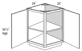 AB24 - Amesbury White - Angled Base End Cabinet