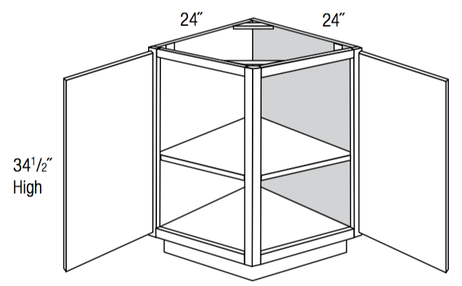 AB24 - Norwich Recessed - Angled Base End Cabinet