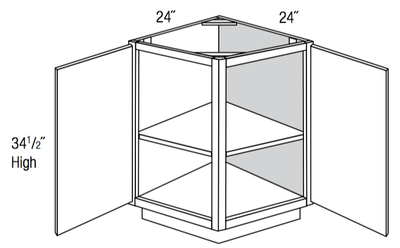 AB24 - Yarmouth Slab - Angled Base End Cabinet