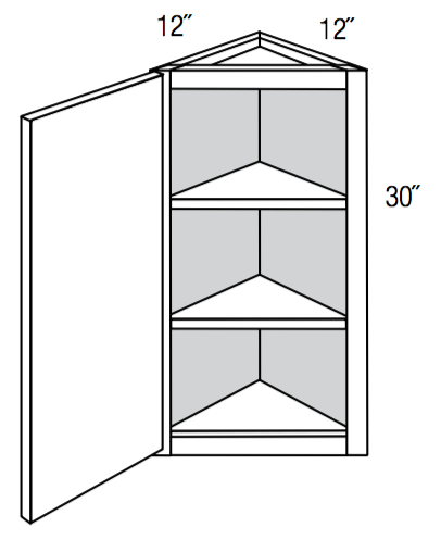 AW30 - Amesbury Mist - 30" High Angled Wall Cabinet - Single Door