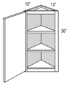 AW30 - Amesbury White - 30" High Angled Wall Cabinet - Single Door