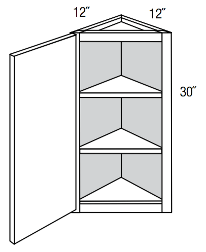 AW30 - Dover Castle - 30" High Angled Wall Cabinet - Single Door