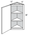 AW36 - Dover Lunar - 36" High Angled Wall Cabinet - Single Door