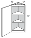 AW36 - Dover White - 36" High Angled Wall Cabinet - Single Door