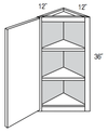 AW36 - Essex Lunar - 36" High Angled Wall Cabinet - Single Door
