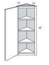 AW42 - Dover White - 42" High Angled Wall Cabinet - Single Door