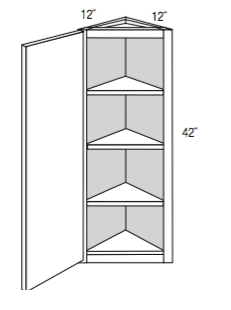 AW42 - Essex Castle - 42" High Angled Wall Cabinet - Single Door