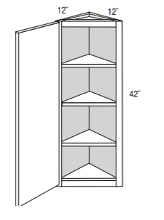 AW42 - Yarmouth Slab - 42" High Angled Wall Cabinet - Single Door
