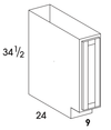 B09 - Dartmouth Grey Stain - Base Cabinet - Single Door
