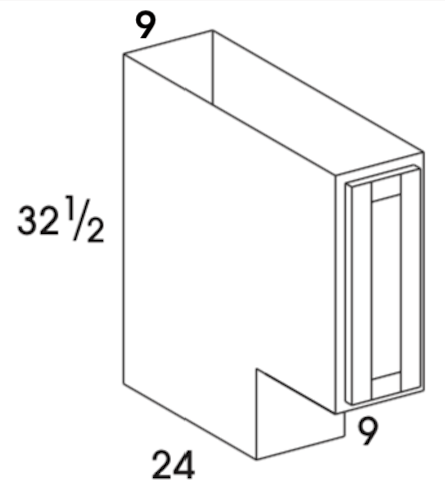 B09ADA - Dartmouth Grey Stain - ADA Base Cabinet - Single Door - Special Order