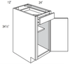 B12 - Dover White - Base Cabinet - Single Door/Drawer