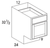 B12ADA - Berwyn Opal - ADA Base Cabinet - Single Door/Drawer - Special Order