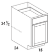 B15 - Dartmouth Pewter - Base Cabinet - Single Door/Drawer
