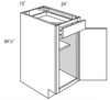B15 - Upton Brown - Base Cabinet - Single Door/Drawer
