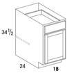 B18 - Dartmouth White - Base Cabinet - Single Door/Drawer