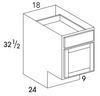 B18ADA - Dartmouth White - ADA Base Cabinet - Single Door/Drawer - Special Order