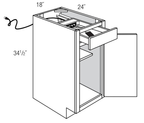B18CHGDR18 - Essex Castle - 18" Base w/Charging Drawer