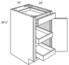 B18SCRT   - Dover White - Base w/ 2 roll-outs - Single Door/Drawer