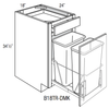 B18TR-DMK - Essex Lunar - Base w/Trash Pull & Door Mount - Single Door/Drawer