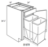 B18TR - Essex Truffle - Base Cabinet w/Trash Pull - Single Door/Drawer