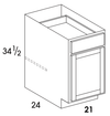 B21 - Dartmouth Dark Sable - Base Cabinet - Single Door/Drawer