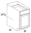 B21 - Dartmouth White - Base Cabinet - Single Door/Drawer