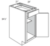 B21 - Dover Lunar - Base Cabinet - Single Door/Drawer