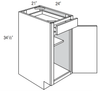 B21 - Essex Lunar - Base Cabinet - Single Door/Drawer