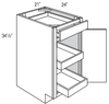 B21SCRT   - Dover Castle - Base w/ 2 roll-outs - Single Door/Drawer