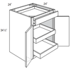 B24BSCRT   - Amesbury White - Base w/2 soft-close roll-outs - Butt Doors