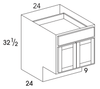 B24DDADA - Dartmouth White - ADA Base Cabinet - Butt Doors/Single Drawer - Special Order