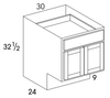 B30ADA - Dartmouth White - ADA Base Cabinet - Butt Doors/Single Drawer - Special Order