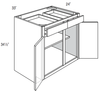 B33 - Amesbury White - Base Cabinet - Double Doors/Drawers