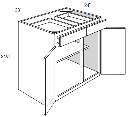 B33 - Essex Truffle - Base Cabinet - Double Doors/Drawers