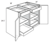 B36SCRT - Dover Castle - Base w/4 soft-close roll-outs - Double Doors