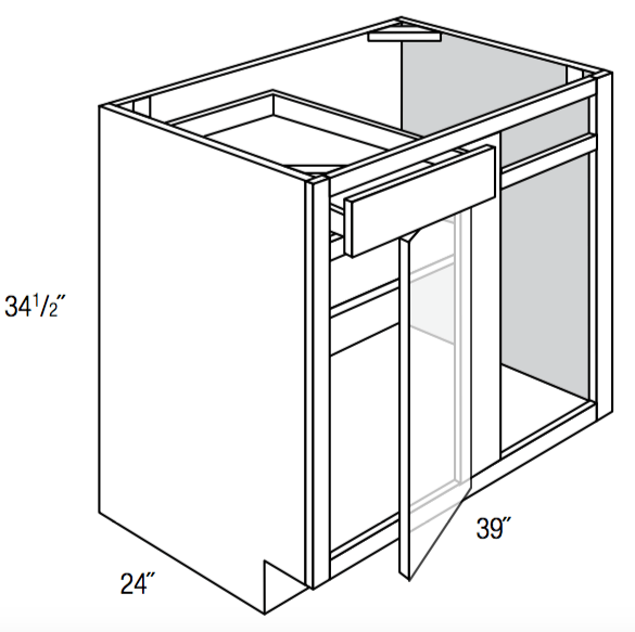 BBC42/45 - Amesbury Mist - Base Blind Corner Cabinet